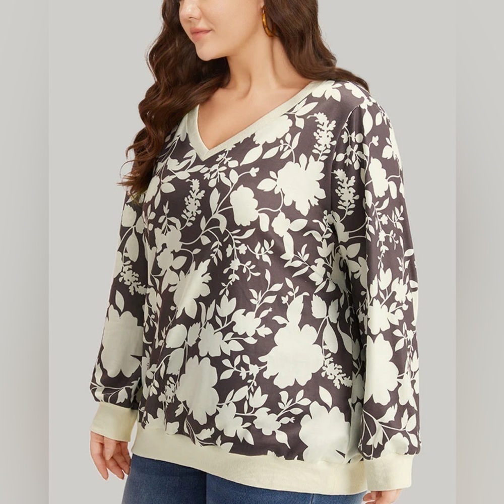 Bloomchic Floral Print Sweatshirt size 30W